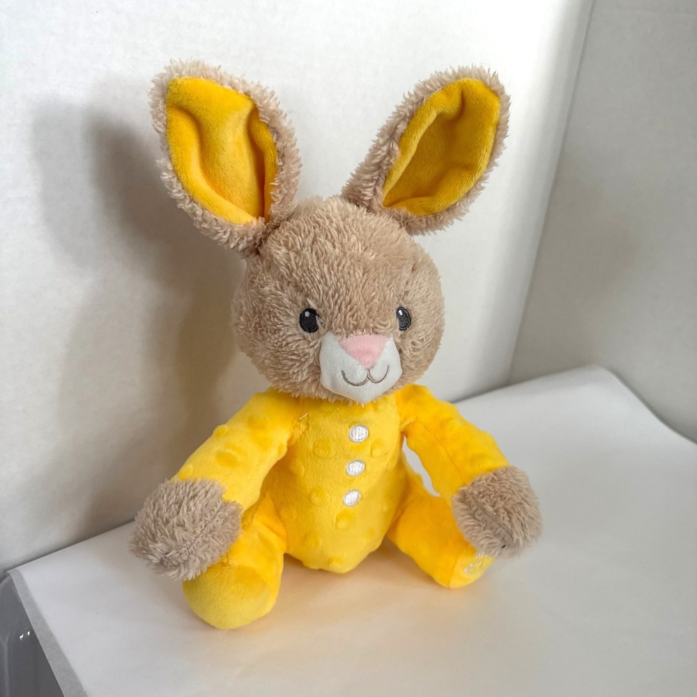 My First Easter Plush Bunny Rabbit Yellow Minky Sherpa Stuffed Animal Holiday